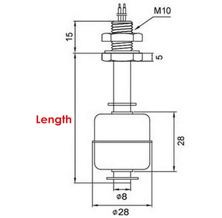 Stainless Water level Sensor 100mm 220V — image 1