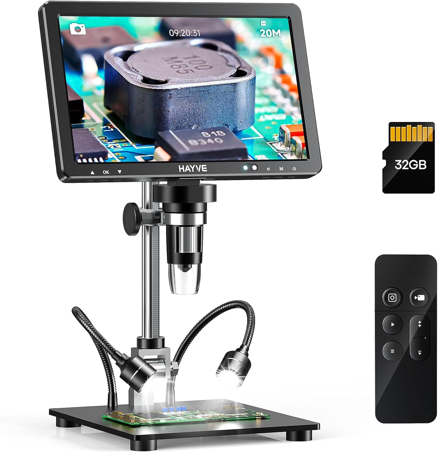 DM12 10.1'' HDMI Microscope Numérique, 2000X Coin Microscope avec Écran IPS, 20MP — image 1