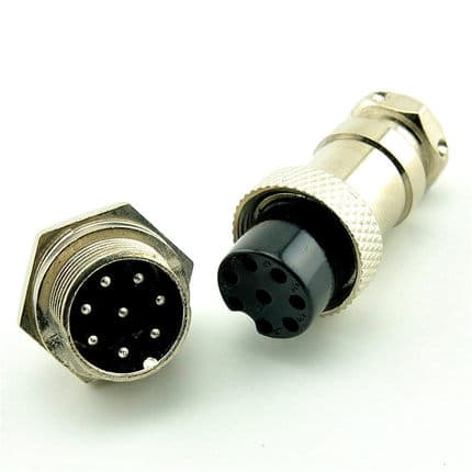 GX16 8Pin 16mm M/F Wire Panel Circular Connector — image 1