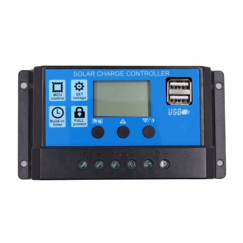 Contrôleur de charge de panneau solaire PWM 30A double USB 12V 24V — image 1