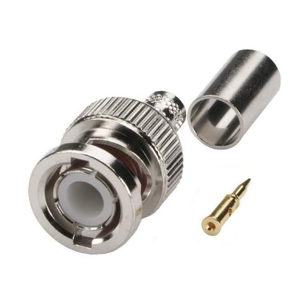 BNC a sertir, Fiche BNC male droite pour KX6 câble/RG59 coaxial câble — image 1